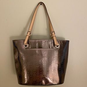 Michael Kors Metallic Gray Purse